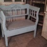 blauwe klepbank 83x43x85