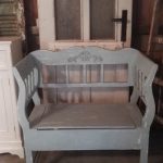 blauwe klepbank 83x43x85